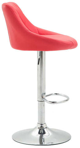 TPFLiving bar stool Lazius metal frame in chrome look faux leather