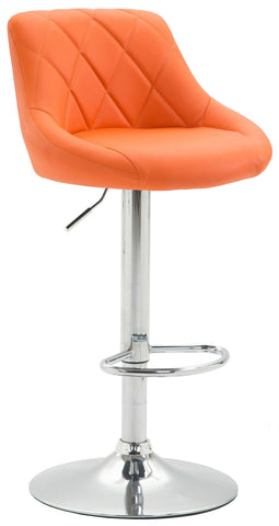 TPFLiving bar stool Lazius metal frame in chrome look faux leather