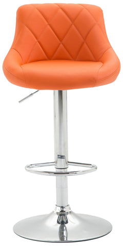 TPFLiving bar stool Lazius metal frame in chrome look faux leather