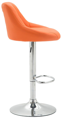 TPFLiving bar stool Lazius metal frame in chrome look faux leather