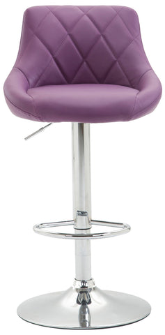 TPFLiving bar stool Lazius metal frame in chrome look faux leather