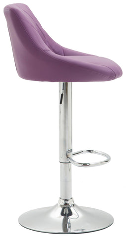 TPFLiving bar stool Lazius metal frame in chrome look faux leather