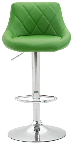 TPFLiving bar stool Lazius metal frame in chrome look faux leather