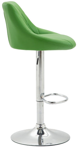 TPFLiving bar stool Lazius metal frame in chrome look faux leather