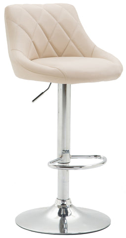 TPFLiving bar stool Lazius metal frame in chrome look faux leather
