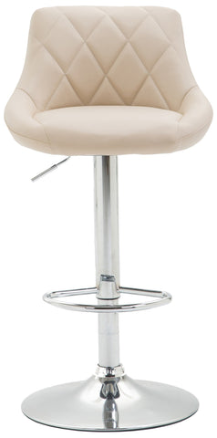 TPFLiving bar stool Lazius metal frame in chrome look faux leather