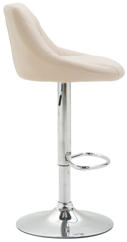 TPFLiving bar stool Lazius metal frame in chrome look faux leather