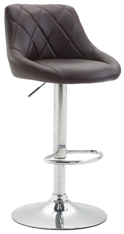 TPFLiving bar stool Lazius metal frame in chrome look faux leather