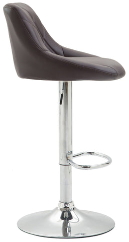 TPFLiving bar stool Lazius metal frame in chrome look faux leather
