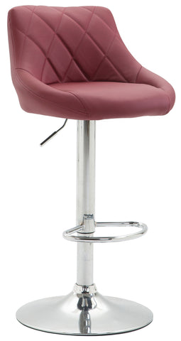 TPFLiving bar stool Lazius metal frame in chrome look faux leather