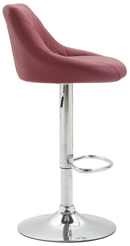 TPFLiving bar stool Lazius metal frame in chrome look faux leather