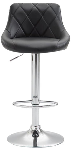 TPFLiving bar stool Lazius metal frame in chrome look faux leather