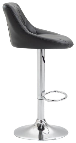 TPFLiving bar stool Lazius metal frame in chrome look faux leather