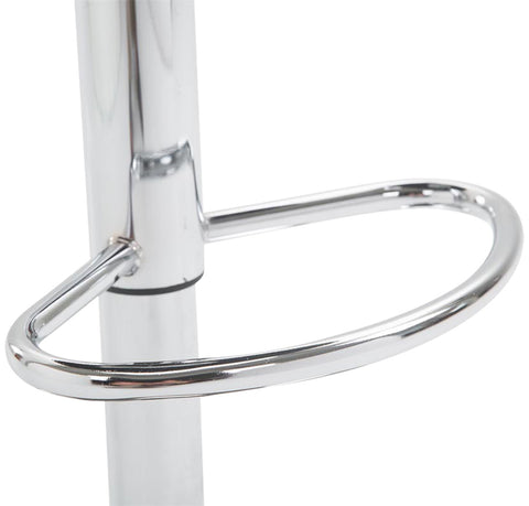 TPFLiving bar stool Lazius metal frame in chrome look faux leather
