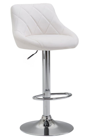 TPFLiving bar stool Lazius metal frame in chrome look faux leather