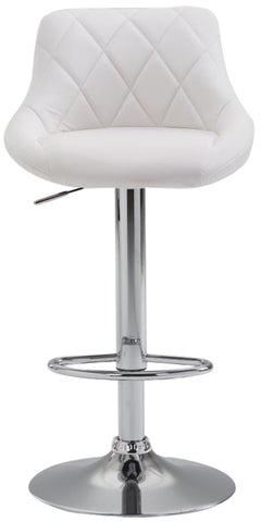 TPFLiving bar stool Lazius metal frame in chrome look faux leather