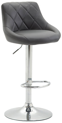 TPFLiving bar stool Lazius metal frame in chrome look faux leather
