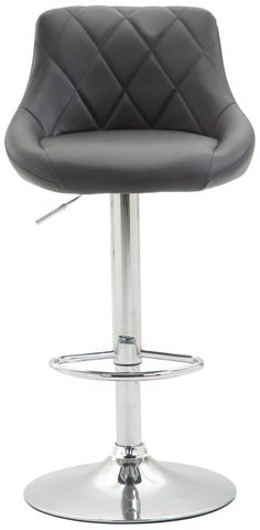 TPFLiving bar stool Lazius metal frame in chrome look faux leather