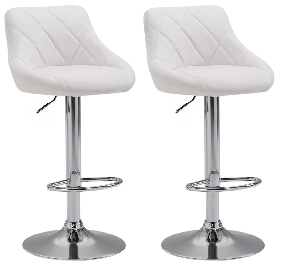 TPFLiving 2er Set Barhocker Lazius Gestell Metall in Chromoptik Kunstleder