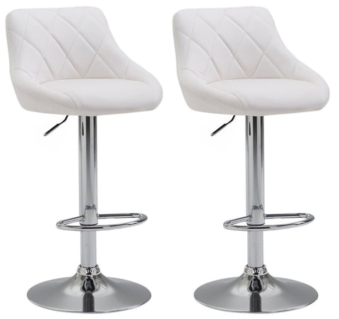 TPFLiving 2er Set Barhocker Lazius Gestell Metall in Chromoptik Kunstleder