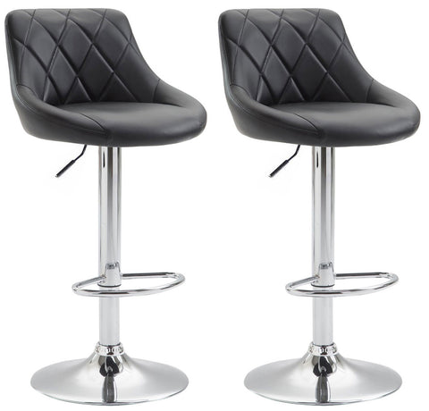 TPFLiving 2er Set Barhocker Lazius Gestell Metall in Chromoptik Kunstleder