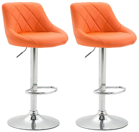 TPFLiving 2er Set Barhocker Lazius Gestell Metall in Chromoptik Kunstleder