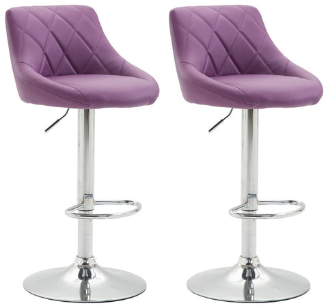 TPFLiving 2er Set Barhocker Lazius Gestell Metall in Chromoptik Kunstleder