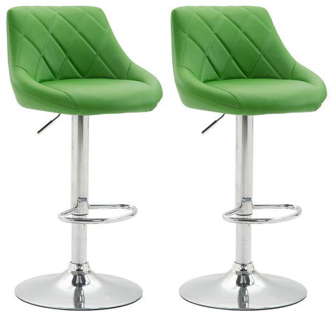 TPFLiving 2er Set Barhocker Lazius Gestell Metall in Chromoptik Kunstleder
