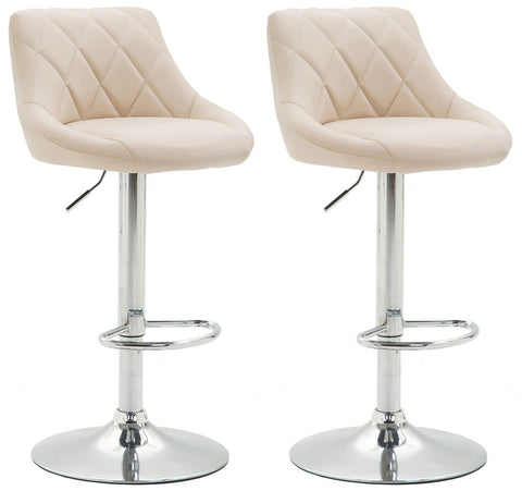 TPFLiving 2er Set Barhocker Lazius Gestell Metall in Chromoptik Kunstleder