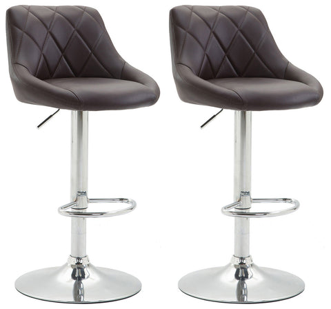 TPFLiving 2er Set Barhocker Lazius Gestell Metall in Chromoptik Kunstleder