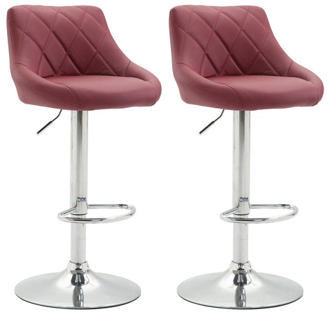 TPFLiving 2er Set Barhocker Lazius Gestell Metall in Chromoptik Kunstleder