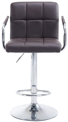 TPFLiving bar stool Luca metal frame in chrome look faux leather