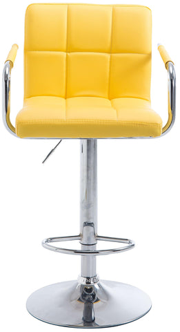 TPFLiving bar stool Luca metal frame in chrome look faux leather