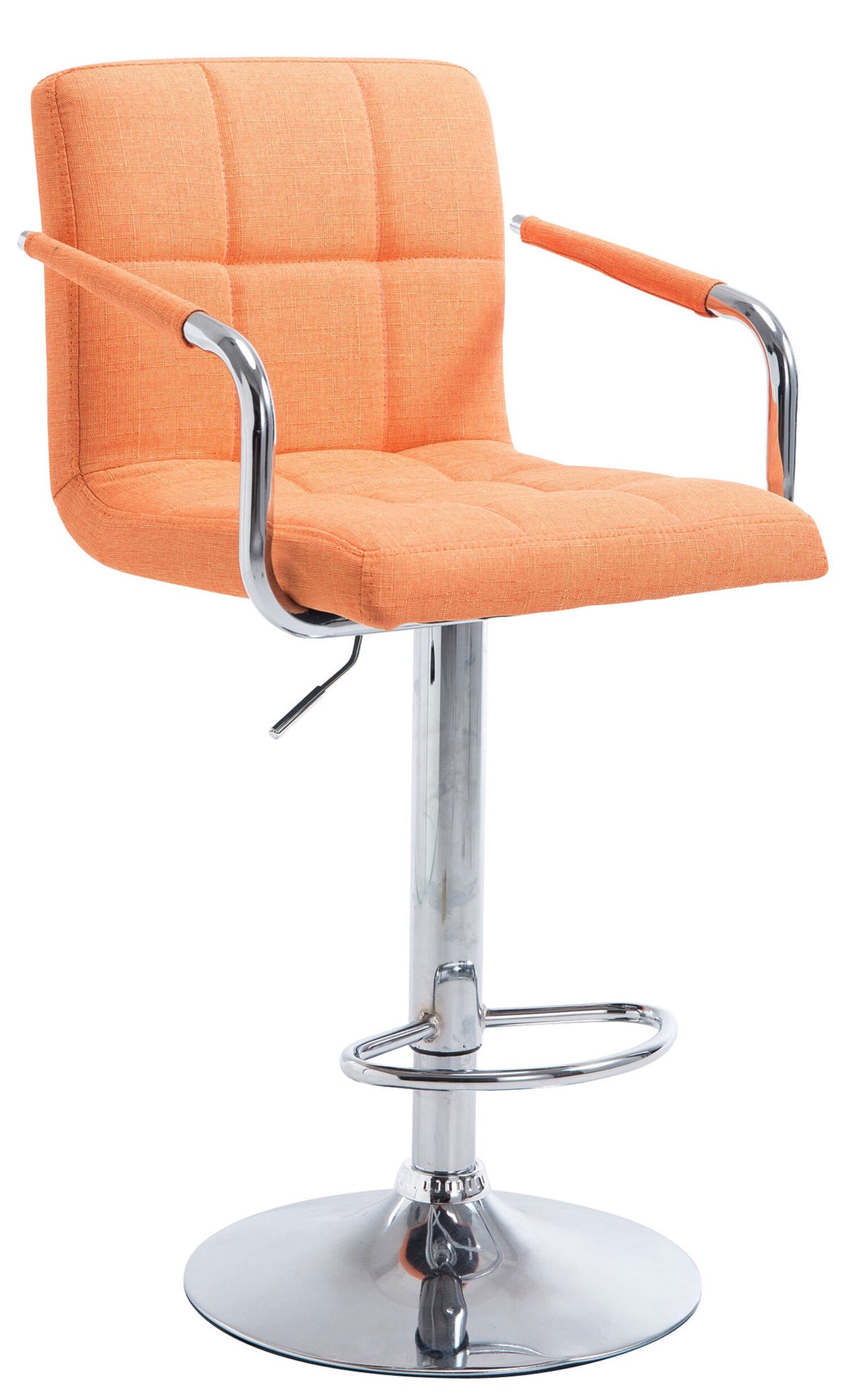 TPFLiving Barhocker Luca Gestell Metall in Chromoptik Stoff