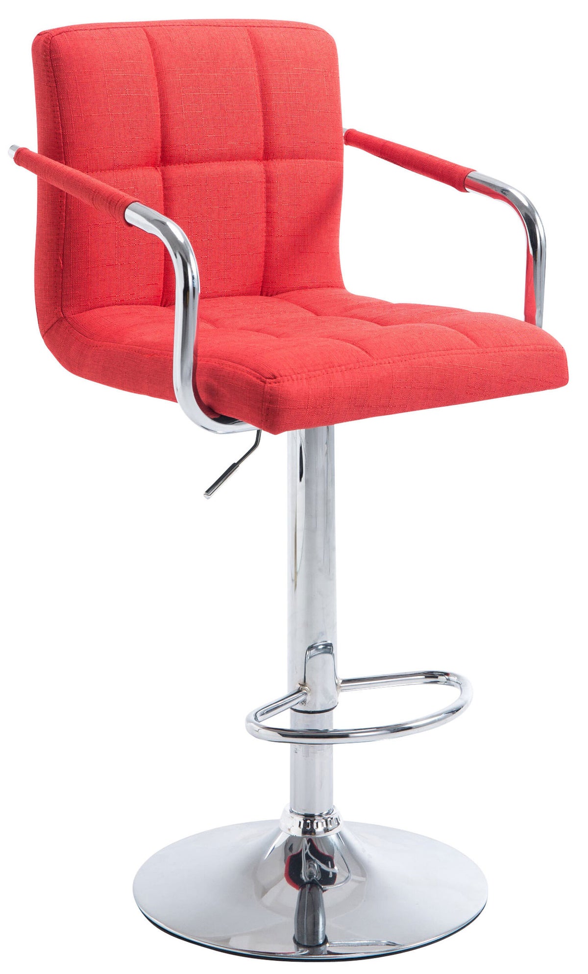 TPFLiving Barhocker Luca Gestell Metall in Chromoptik Stoff