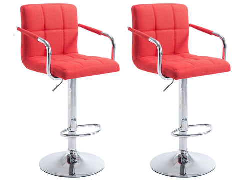 TPFLiving 1er Set Barhocker Luca Gestell Metall in Chromoptik Stoff
