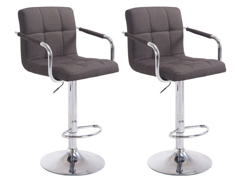 TPFLiving 1er Set Barhocker Luca Gestell Metall in Chromoptik Stoff