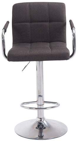TPFLiving 1er Set Barhocker Luca Gestell Metall in Chromoptik Stoff