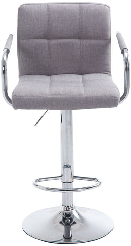 TPFLiving 1er Set Barhocker Luca Gestell Metall in Chromoptik Stoff