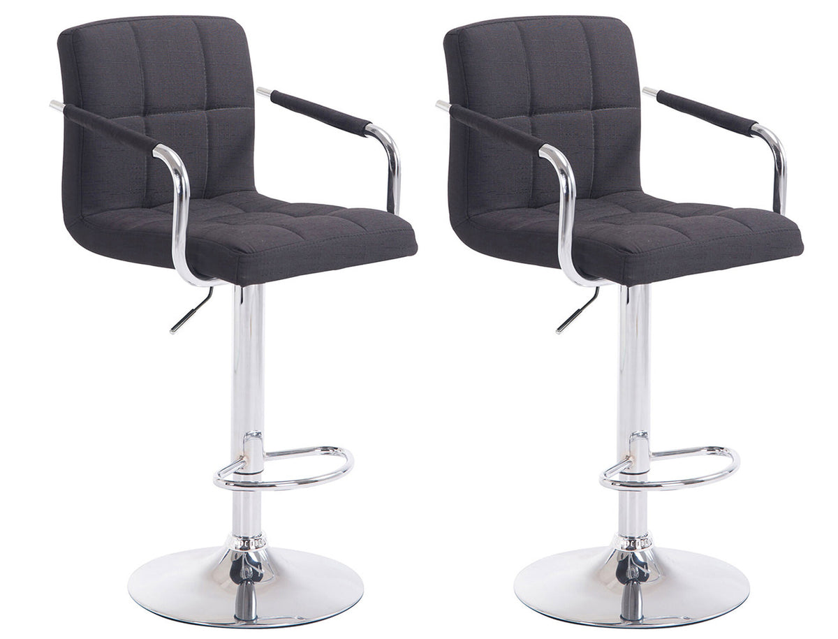 TPFLiving 1er Set Barhocker Luca Gestell Metall in Chromoptik Stoff