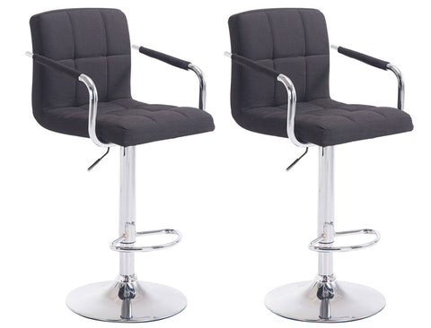 TPFLiving 1er Set Barhocker Luca Gestell Metall in Chromoptik Stoff
