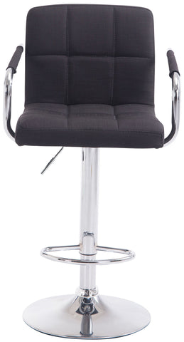 TPFLiving 1er Set Barhocker Luca Gestell Metall in Chromoptik Stoff
