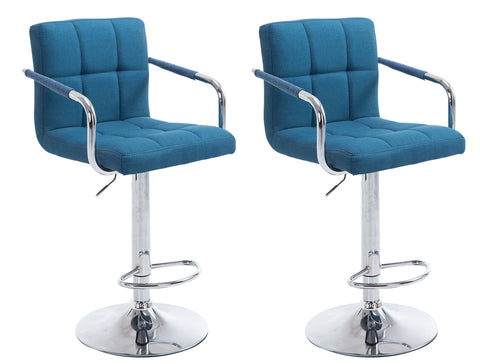 TPFLiving 1er Set Barhocker Luca Gestell Metall in Chromoptik Stoff