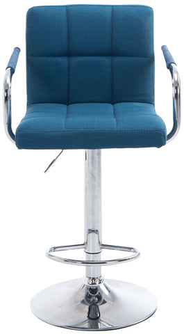 TPFLiving 1er Set Barhocker Luca Gestell Metall in Chromoptik Stoff