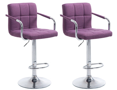 TPFLiving 1er Set Barhocker Luca Gestell Metall in Chromoptik Stoff