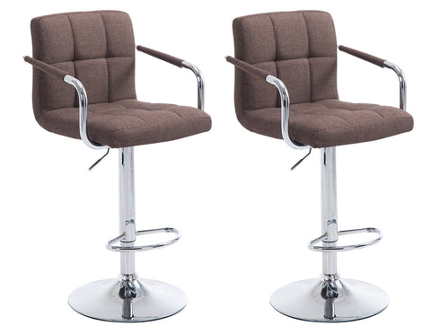TPFLiving 1er Set Barhocker Luca Gestell Metall in Chromoptik Stoff