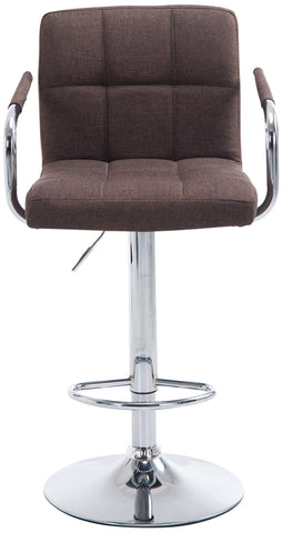 TPFLiving 1er Set Barhocker Luca Gestell Metall in Chromoptik Stoff