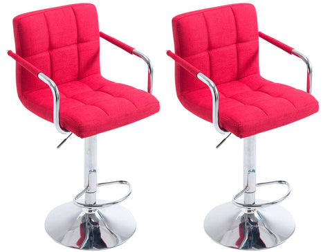TPFLiving 1er Set Barhocker Luca Gestell Metall in Chromoptik Stoff