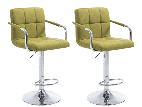 TPFLiving 1er Set Barhocker Luca Gestell Metall in Chromoptik Stoff