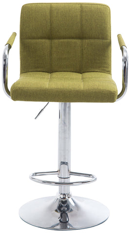 TPFLiving 1er Set Barhocker Luca Gestell Metall in Chromoptik Stoff